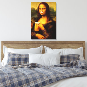Lienzo Amantes de la cerveza Mona Lisa