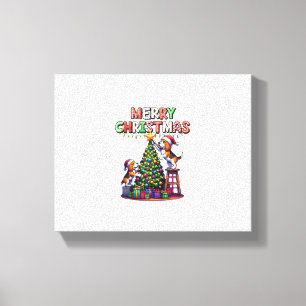Lienzo Amantes de los animales mascotas Xmas Perros Beagl