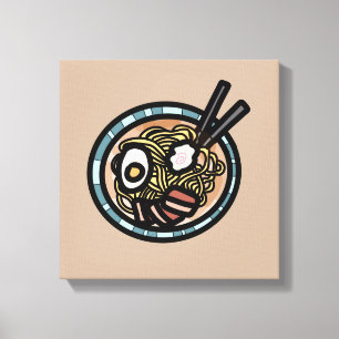 Lienzo Amantes del Ramen adorables japoneses