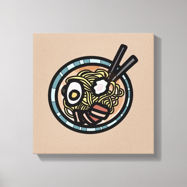Lienzo Amantes del Ramen adorables japoneses (Anverso)