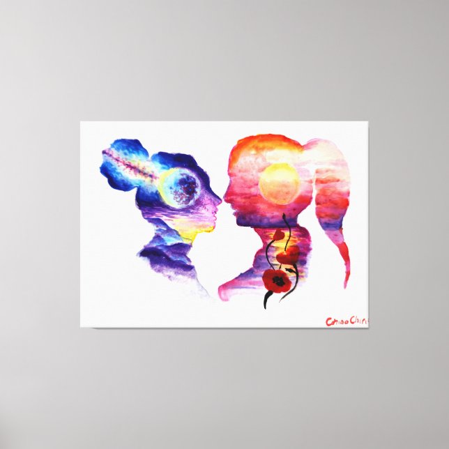 Lienzo Amantes soñando (Anverso)