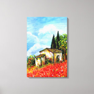 LIENZO AMAPOLAS EN TOSCANA