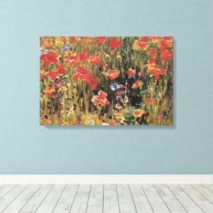 Lienzo Amapolas por Robert Vonnoh, Impresionismo Vintage