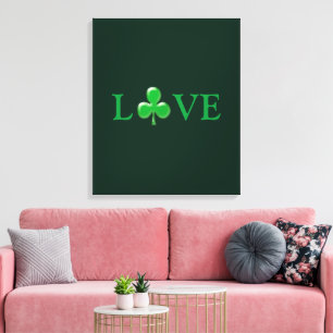 Lienzo Amar el oscuro Día del Champán Verde Shamrock