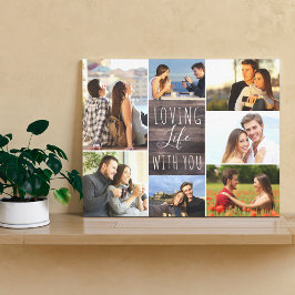 Lienzo Amar la vida con el Collage de fotos 7 - Madera Rú