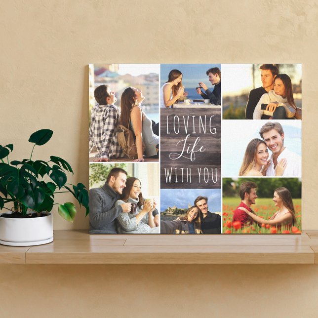 Lienzo Amar la vida con el Collage de fotos 7 - Madera Rú (Subido por el creador)