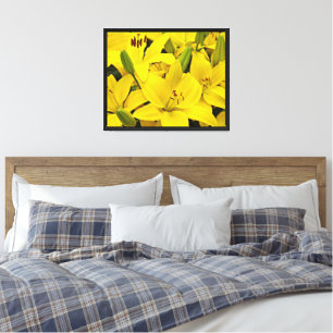 Lienzo Amarillo Asiático Lilies Floral