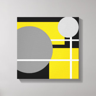 Lienzo Amarillo Gris Negro Blanco Moderno