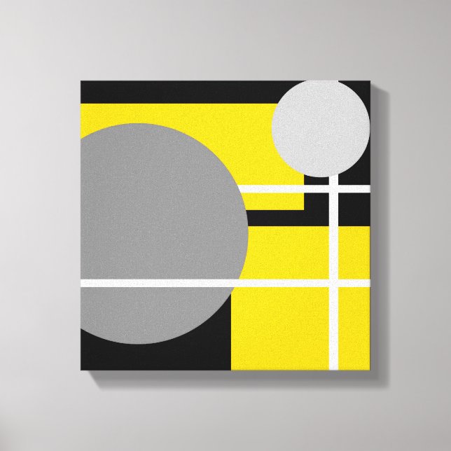 Lienzo Amarillo Gris Negro Blanco Moderno (Anverso)