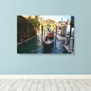 Lienzo Amarre Clásico de Gondola en Venecia
