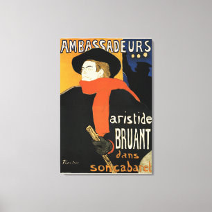 Lienzo Ambassadeurs Aristide Bruant por Lautrec