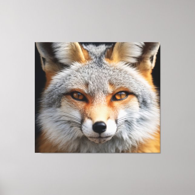 Lienzo Amber Eyes Fox Art - Pintura digital de fotorealis (Anverso)