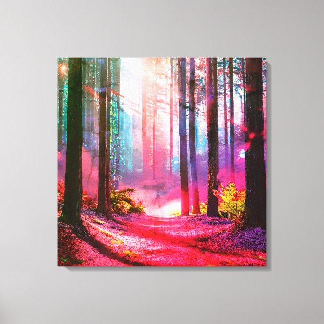 Lienzo Ambiente de bosque mágico (Anverso)