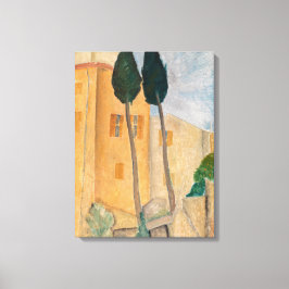 Lienzo Amedeo Modigliani - Cipreses y Casas en Cagnes