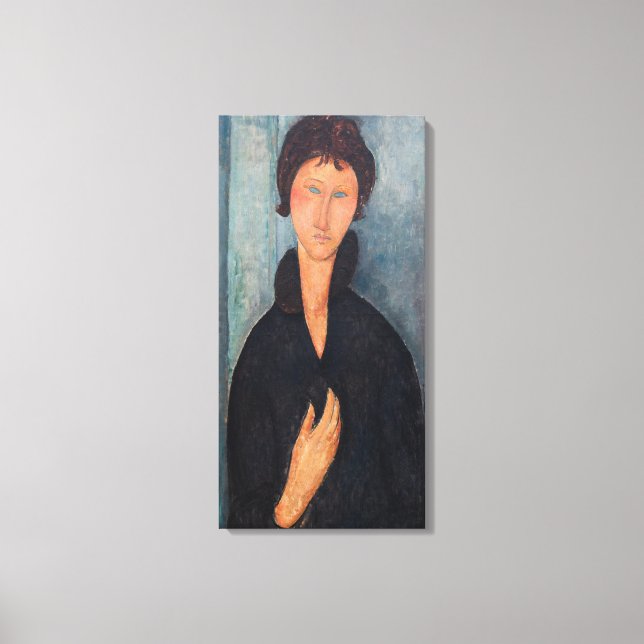 Lienzo Amedeo Modigliani - Mujer con ojos azules (Anverso)