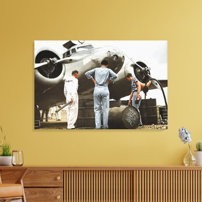 Lienzo Amelia Earhart Lockheed Modelo 10 Electra 1937 Rem (Insitu (Sala de estar))