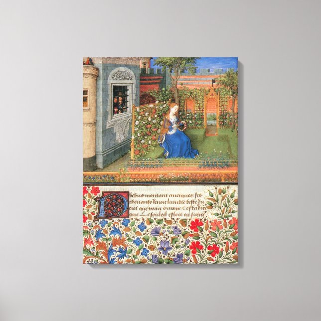 Lienzo Amelia en el jardín de rosas (Anverso)