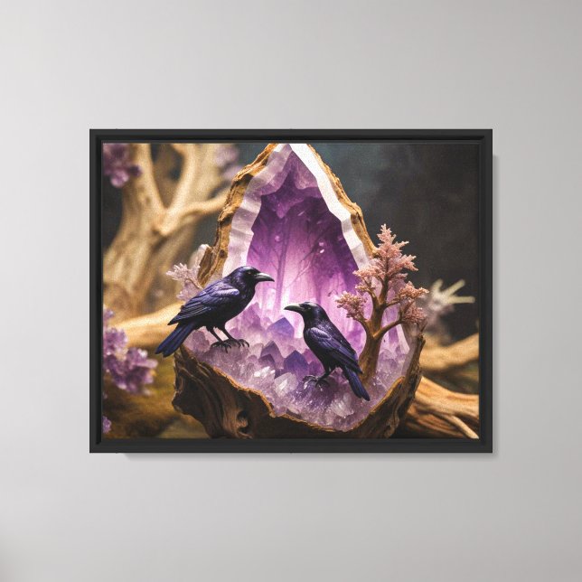 Lienzo Amethyst Crystal - Crows Ravens (Anverso)