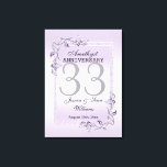 Lienzo Amethyst Gem y Purpurina 33° Aniversario Boda<br><div class="desc">Elegante y glamorosa posh Amethyst 33rd Boda Aniversario canvas print con estilosas joyas de piedra amatista decoración de esquina y marco de borde purpurina a juego impreso en un fondo amatista. Un diseño romántico para tu celebración. Todo el texto, el tipo de letra y el color de la letra son...</div>