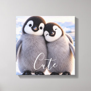 Lienzo Amigos Mejores Pingüino Lindo