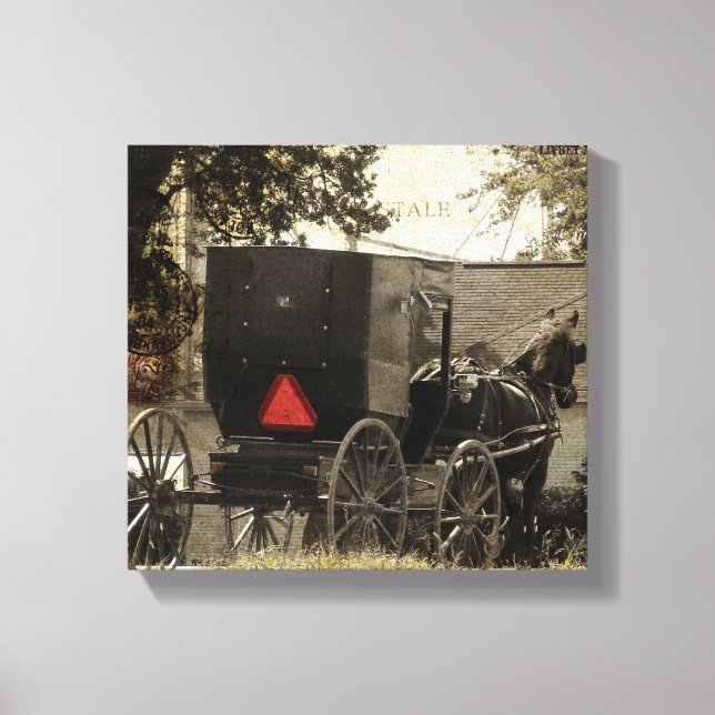 Lienzo Amish Buggy (Anverso)