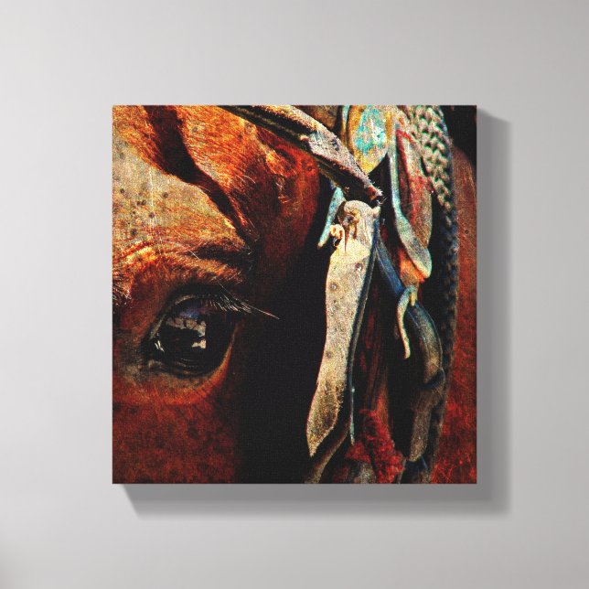 Lienzo Amish Horse Grunge (Anverso)