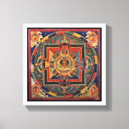 Lienzo Amitayus mandala, escuela tibetana del siglo XIX