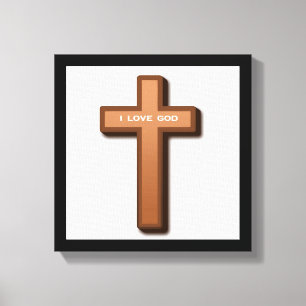 LIENZO "AMO A DIOS" CRUZ