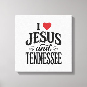 Lienzo Amo a Jesús y Tennessee Diseño Cristiano Vintage