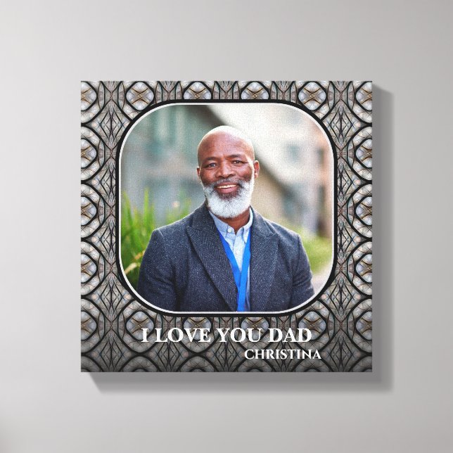 Lienzo Amo a los padres Día del abuelo foto personalizada (Anverso)