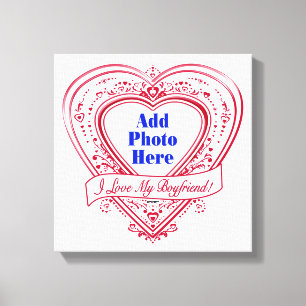 Lienzo ¡Amo A Mi Novio! Corazones rojos de foto