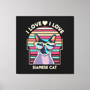 Lienzo Amo al gato siamés