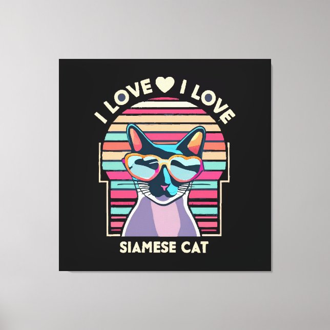 Lienzo Amo al gato siamés (Anverso)