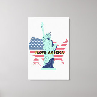 Lienzo Amo América - Libertad y camiseta con orgullo