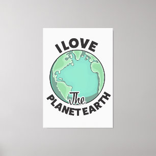 Lienzo Amo El Planeta Tierra