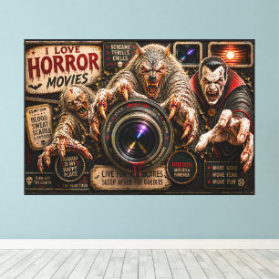 Lienzo Amo las Películas de Terror
