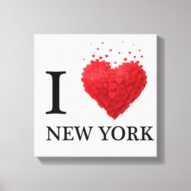 Lienzo Amo los corazones de Nueva York (Anverso)