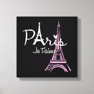 Lienzo Amo París Torre Eiffel Francia Recuerdo Francés