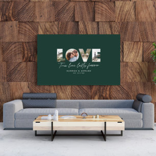Lienzo Amor 4 foto moderna mínima personalizada verde