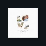Lienzo Amor 4 foto moderna regalo personalizado mínimo<br><div class="desc">Amar 4 foto simple, moderno, mínimo aniversario personalizado, boda, cumpleaños o Navidades regalo para el que amas.</div>