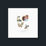 Lienzo Amor 4 foto moderna regalo personalizado mínimo<br><div class="desc">Amar 4 foto simple,  moderno,  mínimo aniversario personalizado,  boda,  cumpleaños o Navidades regalo para el que amas.</div>