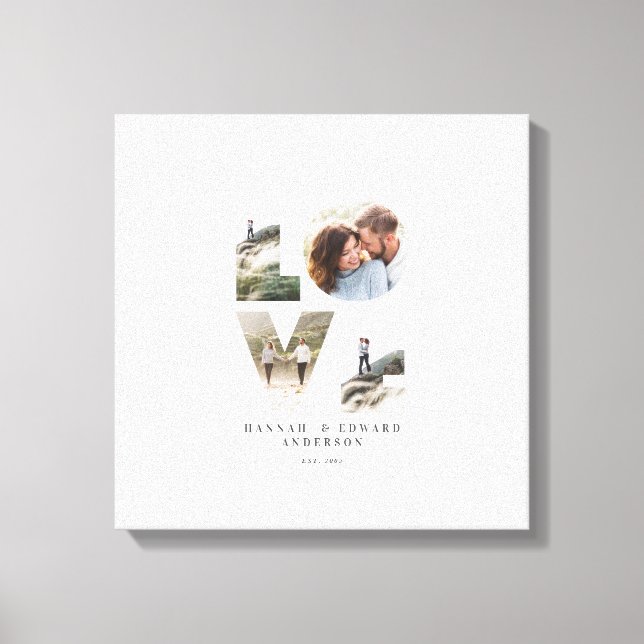 Lienzo Amor 4 foto moderna regalo personalizado mínimo (Anverso)