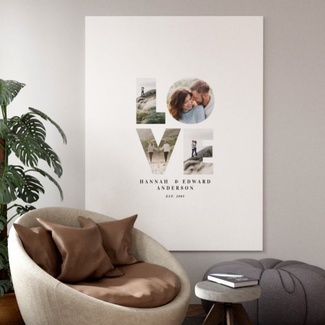 Lienzo Amor 4 foto moderna regalo personalizado mínimo (Subido por el creador)