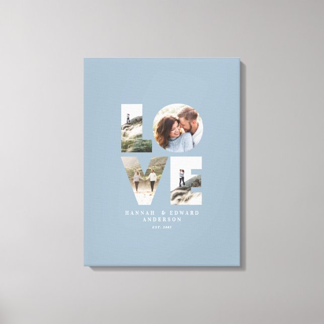 Lienzo Amor 4 foto moderna regalo personalizado mínimo az (Anverso)