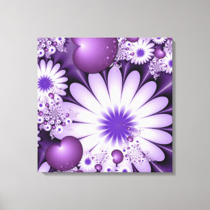 Lienzo Amor abstracto flores y corazones fractal