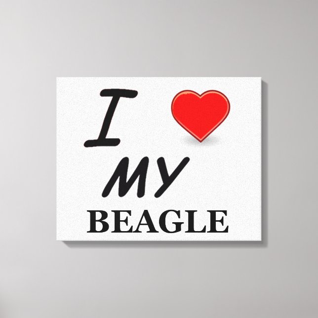 Lienzo amor beagle (Anverso)