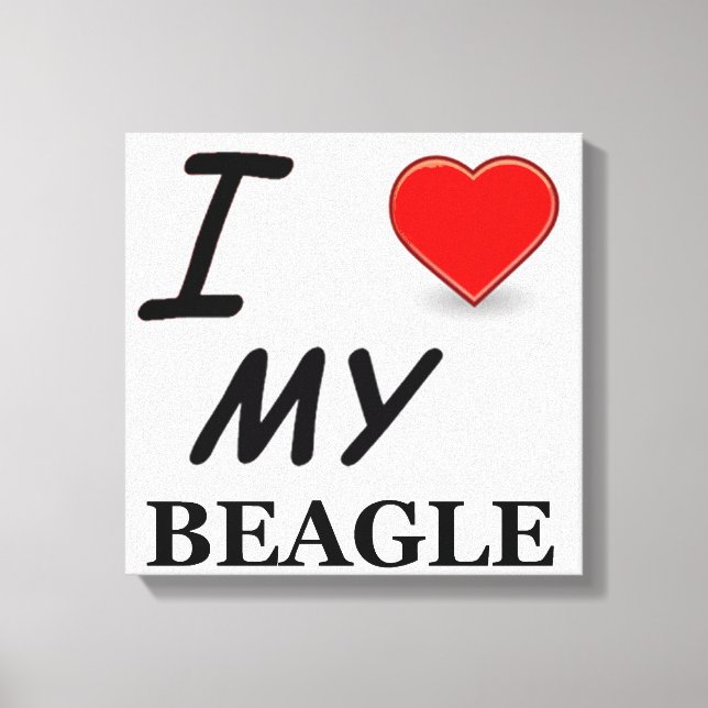 Lienzo amor beagle (Anverso)