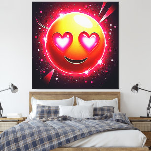 Lienzo Amor Corazones de Emoji espumoso