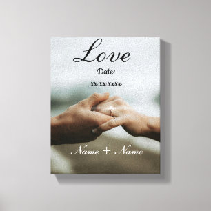 Lienzo Amor de Aniversario de Pareja Personalizado