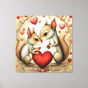 Lienzo Amor de ardilla 1